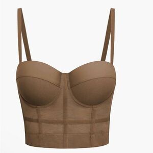 Under Wire Brown Bustier Crop Top